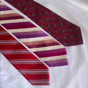 Arrow, Covington, and St Michael Red and Purple Silk Ties Set Accessories